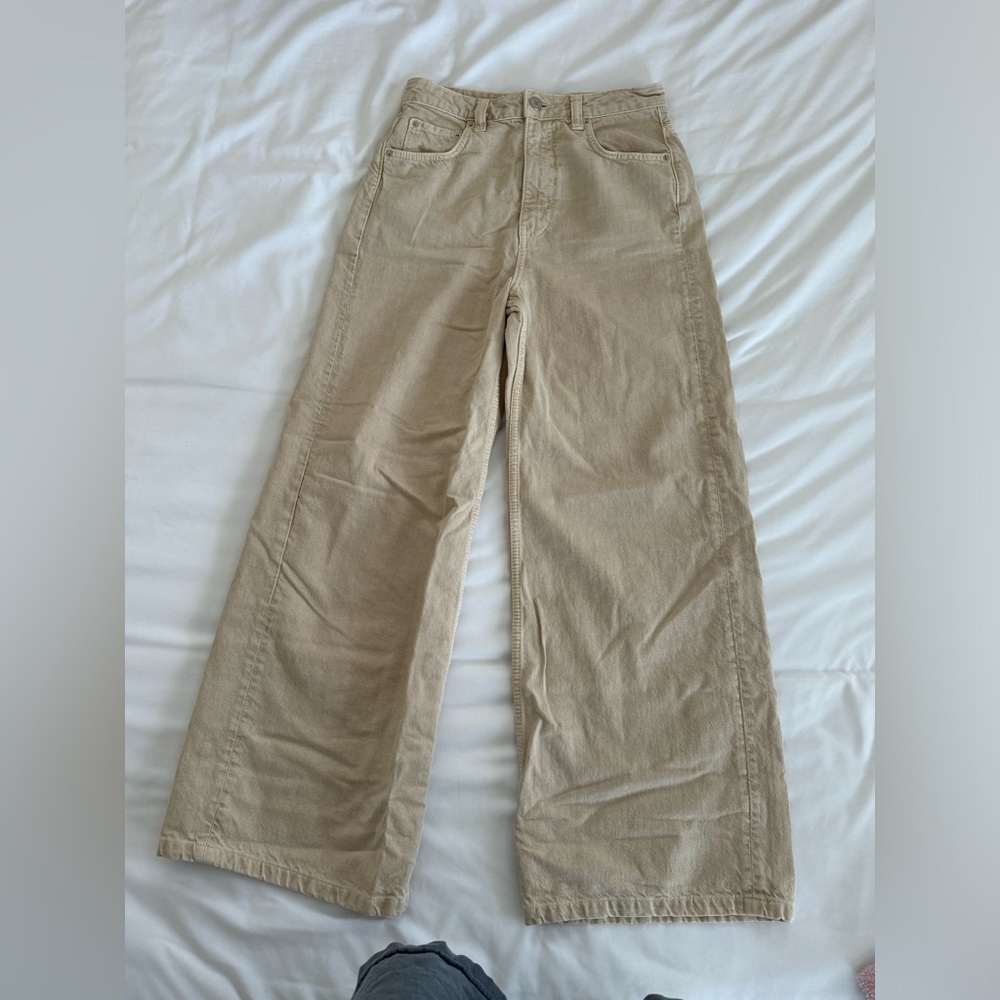 Zara tan sailor jeans